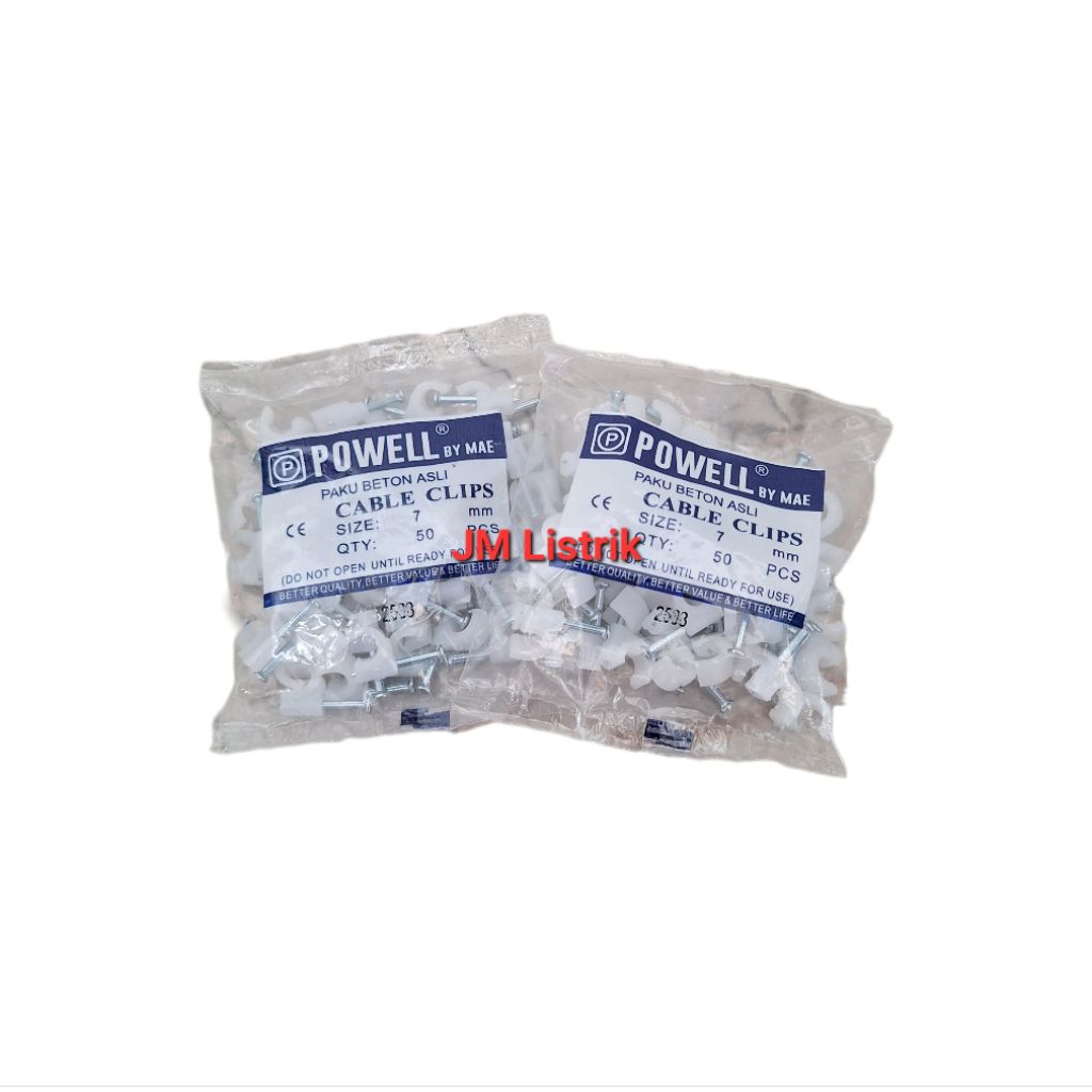 Klem Kabel Powel Paku Tembok Klem 7mm
