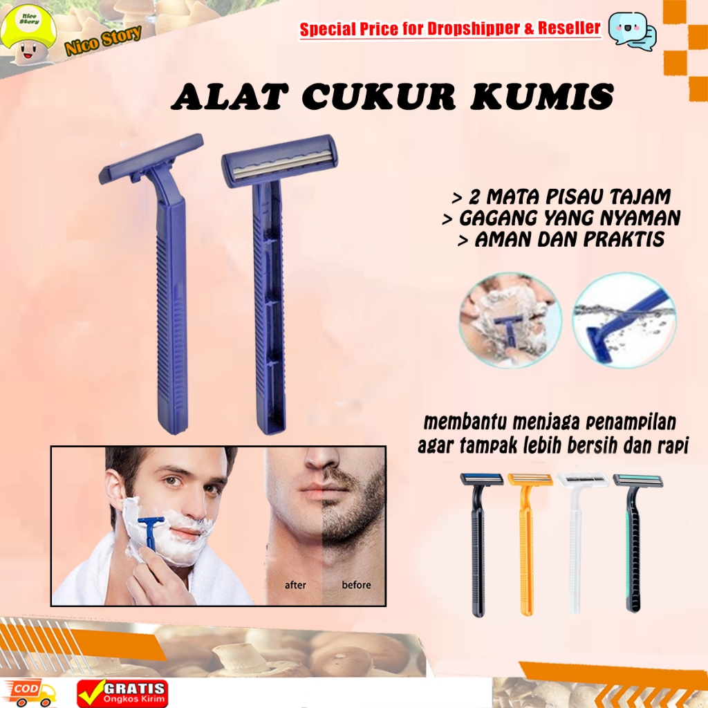 (NCS) Alat Cukur Kumis Dan Jenggot 2 Mata pisau / silet cukuran / alat kerik potong bulu kemaluan