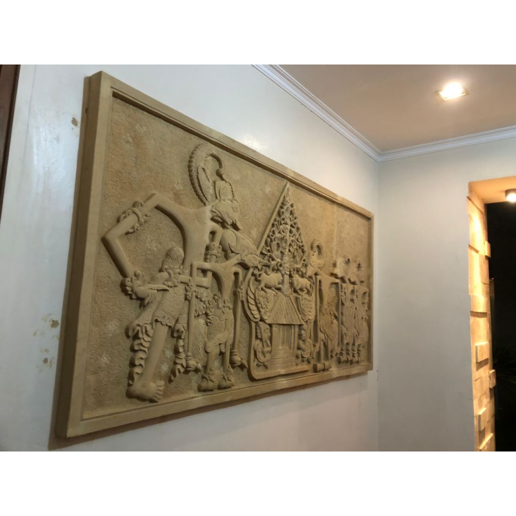 Pandawa Lima Punokawan hiasan dinding dekorasi dinding batu alam