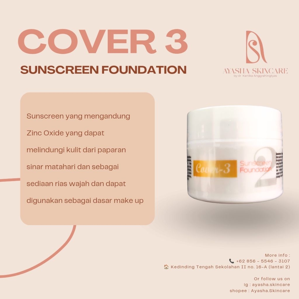 Ayasha Skincare Cover 3 Sunscreen Foundation