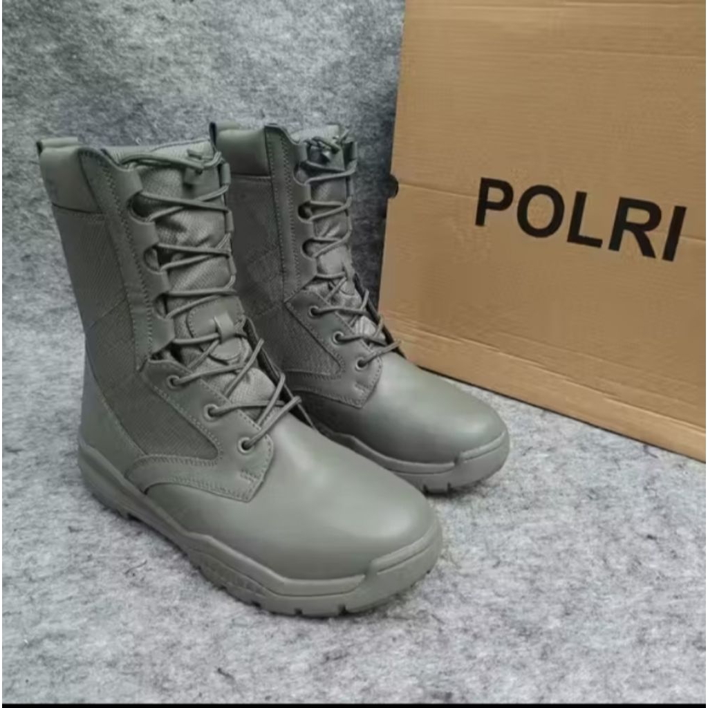 Sepatu pdl hijau jatah brimob/ sepatu pdl hijau jatah  tahun 2024
