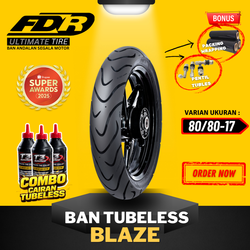 [READY COD] BAN FDR BLAZE RING 17 / ( 80/80-17 ) BAN FDR TUBELESS BLAZE TUBLES RING 17 / BAN FDR TUB