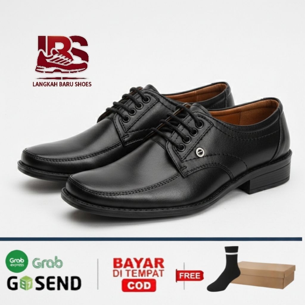 Sepatu Pantofel Pria Sepatu Pria Formal Sepatu Kerja Kulit Hitam LV620