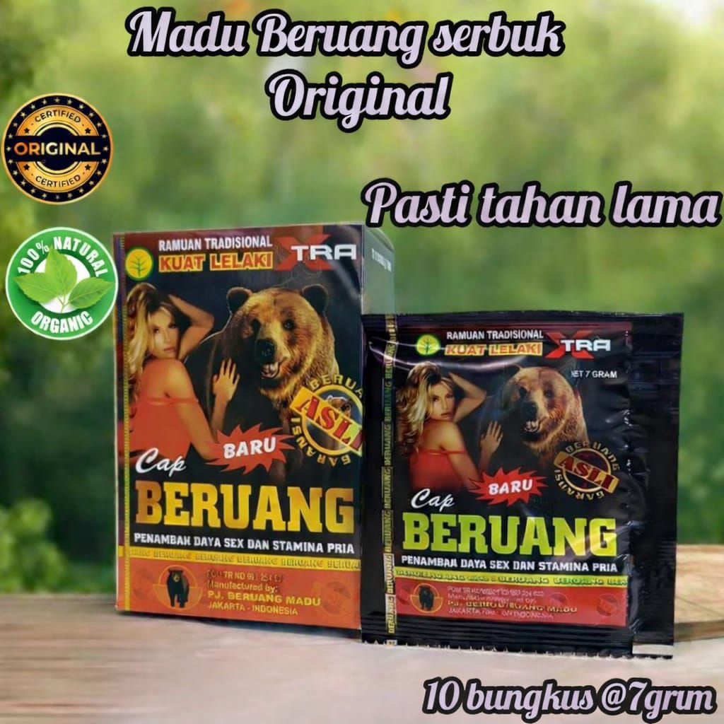 Serbuk Beruang _ Beruang Serbuk _ Beruang Hitam Berisi 10 Sachet Serbuk Herbal