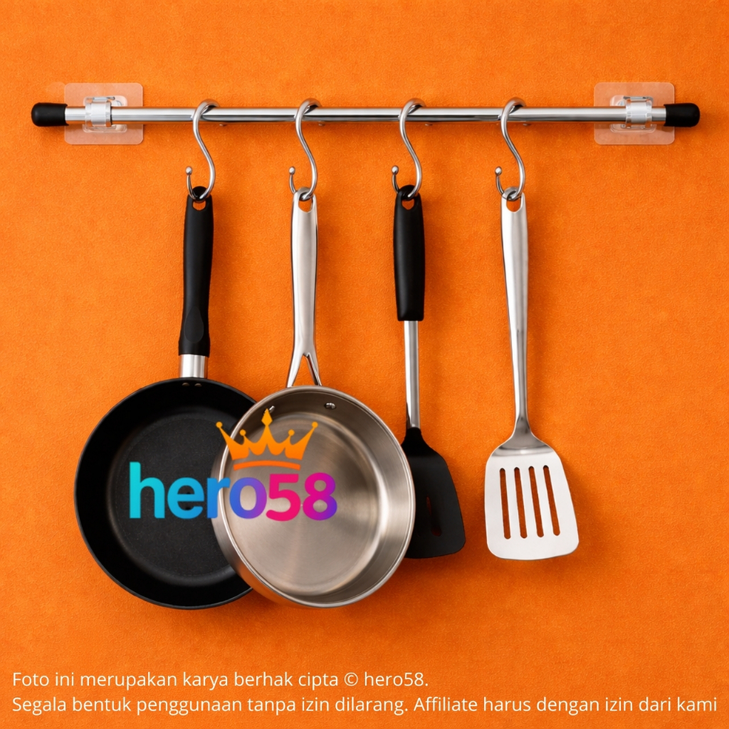 Gantungan Dapur Stainless Steel– Gantung Anti Karat Kuat Peralatan Masak Gantungan Panci Alat Dapur