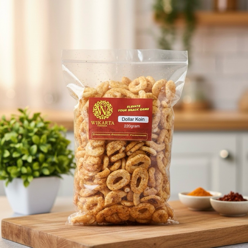 KERUPUK COIN PEDAS Dollar Coin Pedas Kerupuk Setan krupuk ring pedas 220 gram snack kiloan