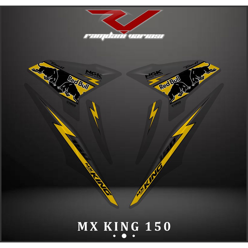 STRIPING TRANSPARAN MX KING 150/STIKER  VARIASI MX KING/STRIPING MX KING 150 MTF REDBULL KEREN
