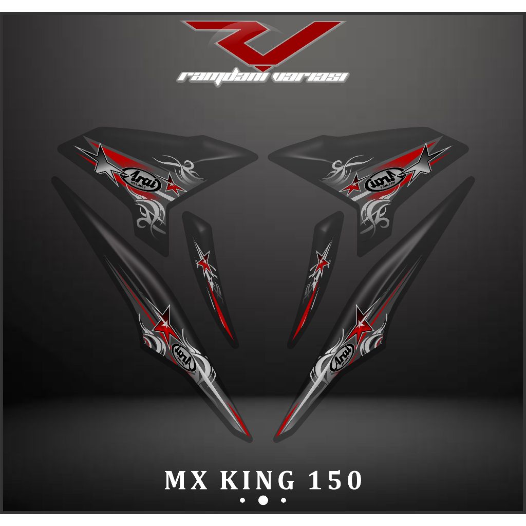 STRIPING STIKER TRANSPARAN MX KING 150/STIKER MX KING/STRIPING VARIASI MX KING 150 MTF ARAI KEREN