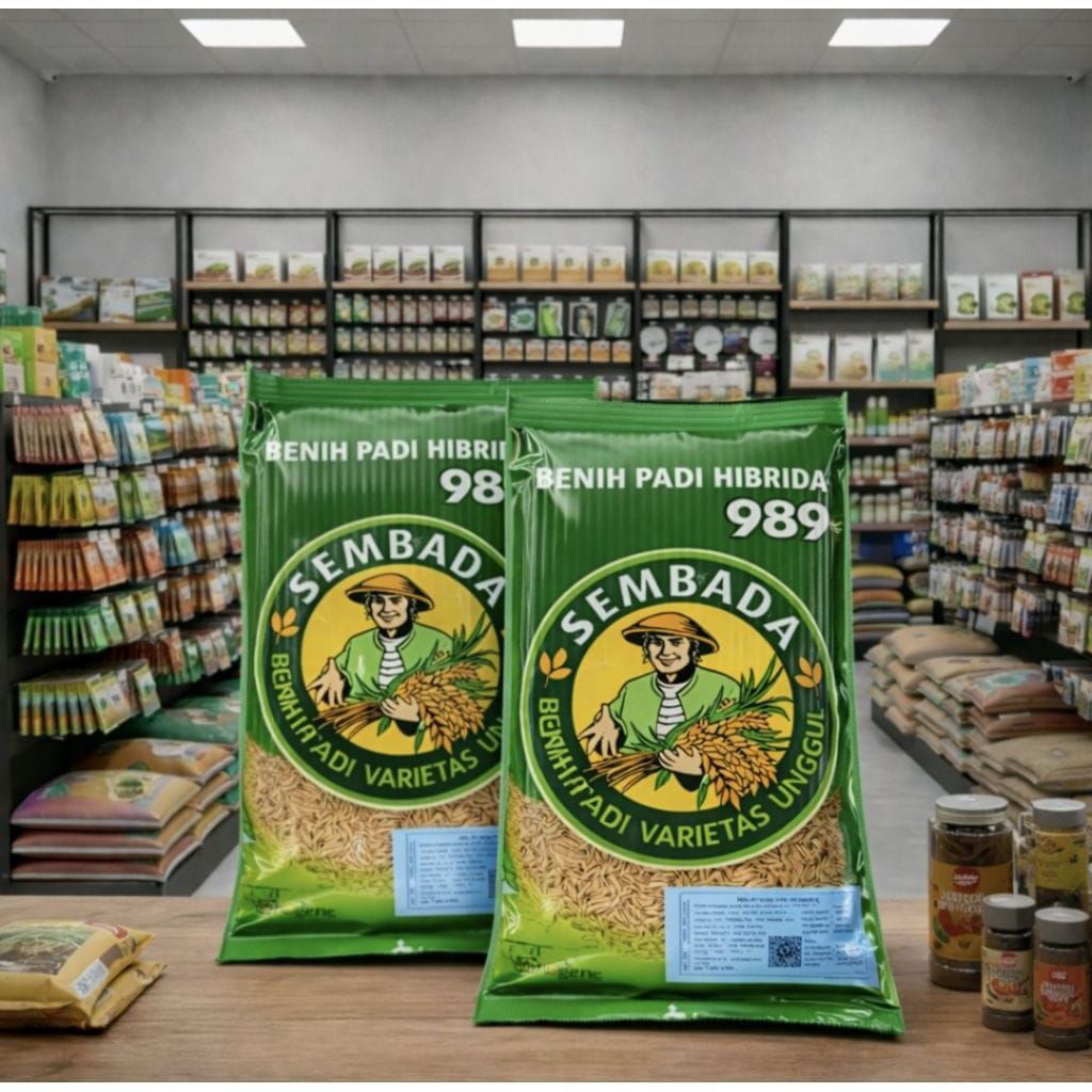1KG Benih padi hibrida sembada 989 berkulaitas original 100%