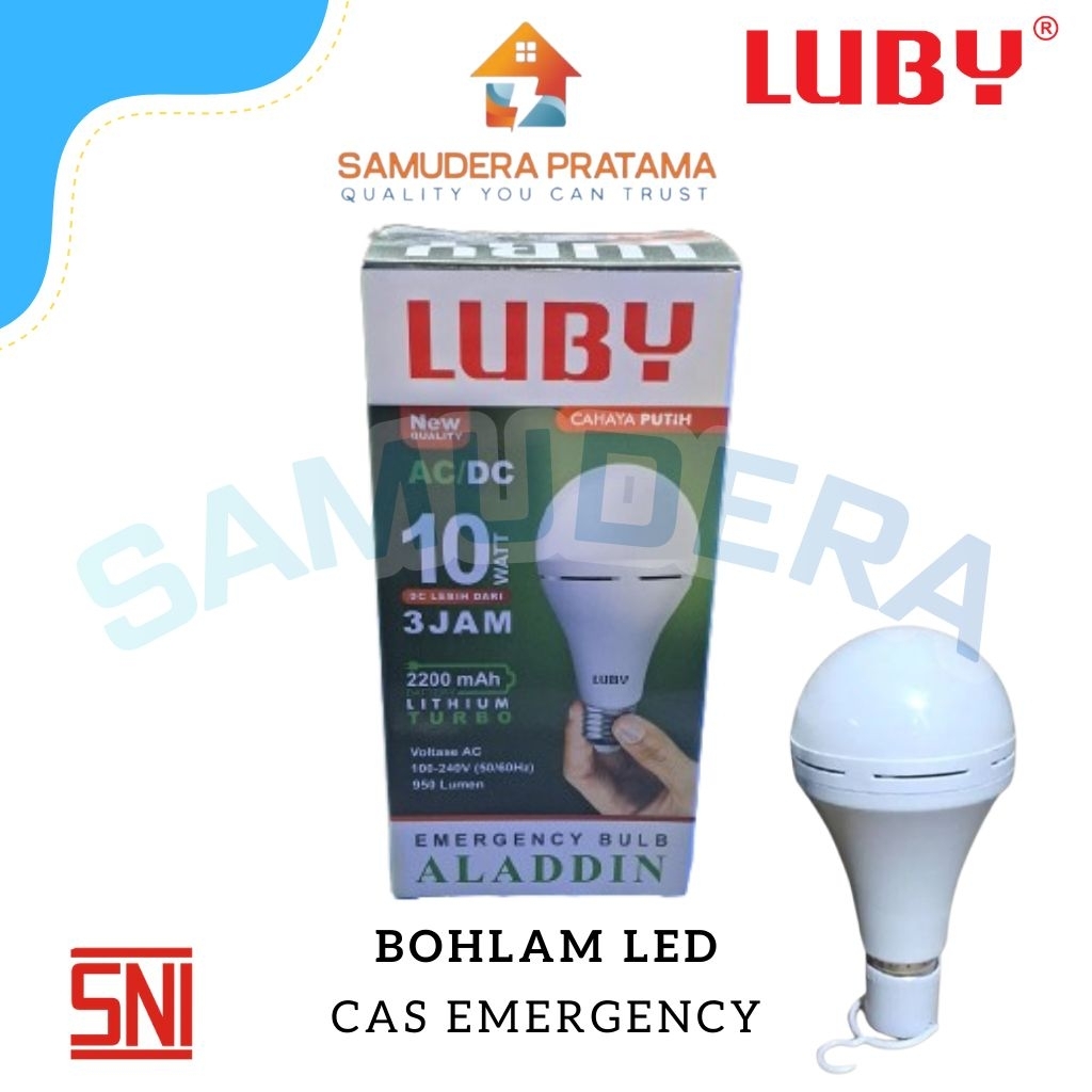 LAMPU CAS EMERGENCY 10 WATT CAHAYA PUTIH LUBY