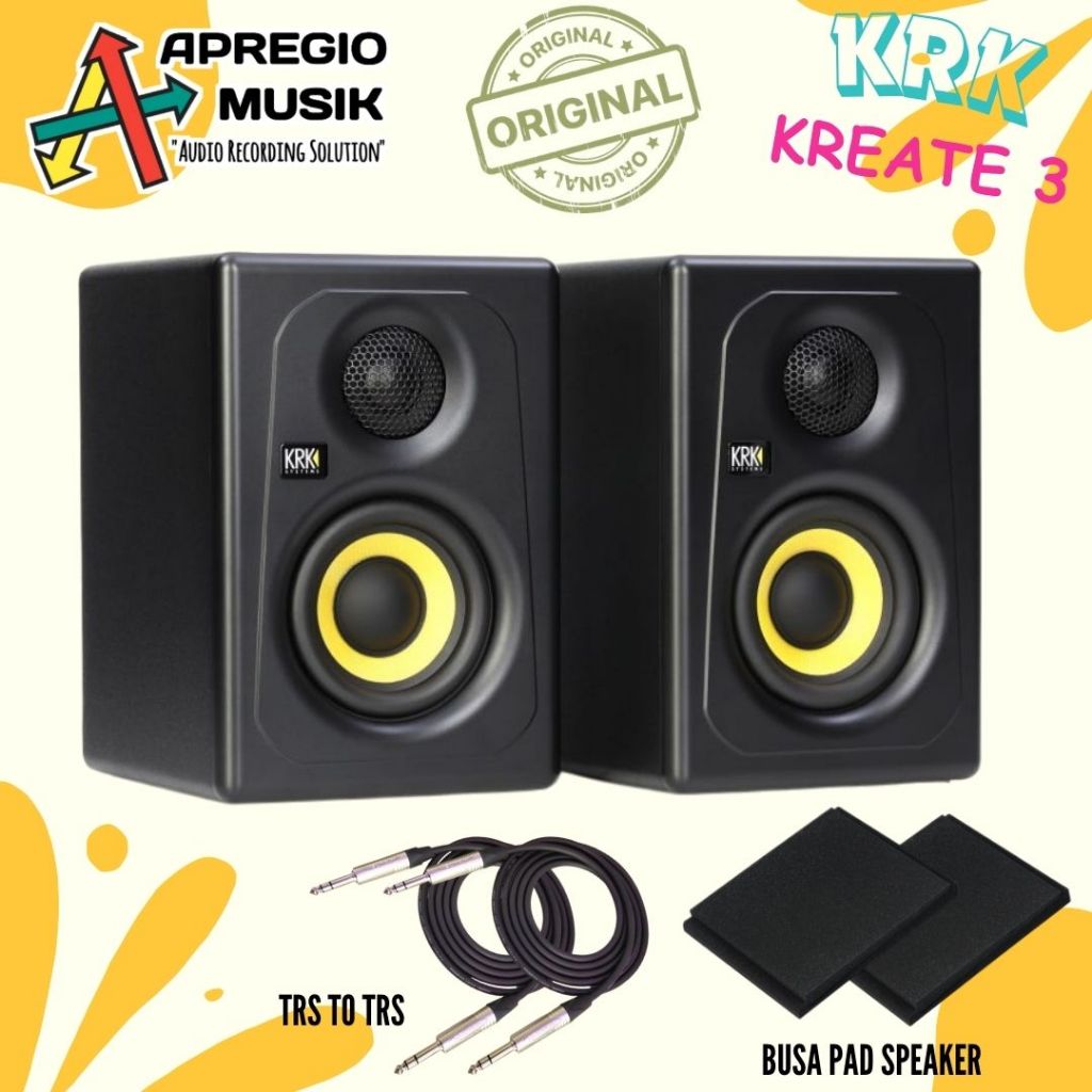 speaker KRK KREATE 3 Kreate3 Active 3inch Two-Way Studio Reference Monitor speaker flat sepasang blu