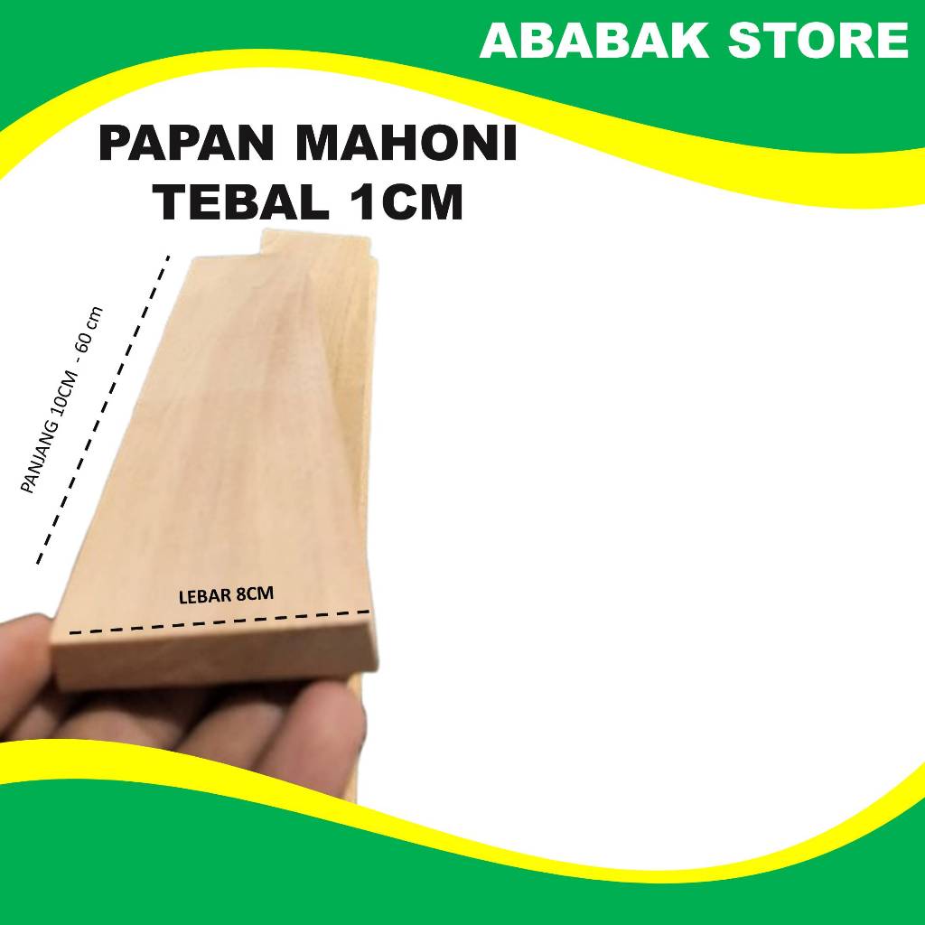 Papan Kayu Mahoni Tebal 1cm Lebar 8cm – Amplas Halus Siap Pakai