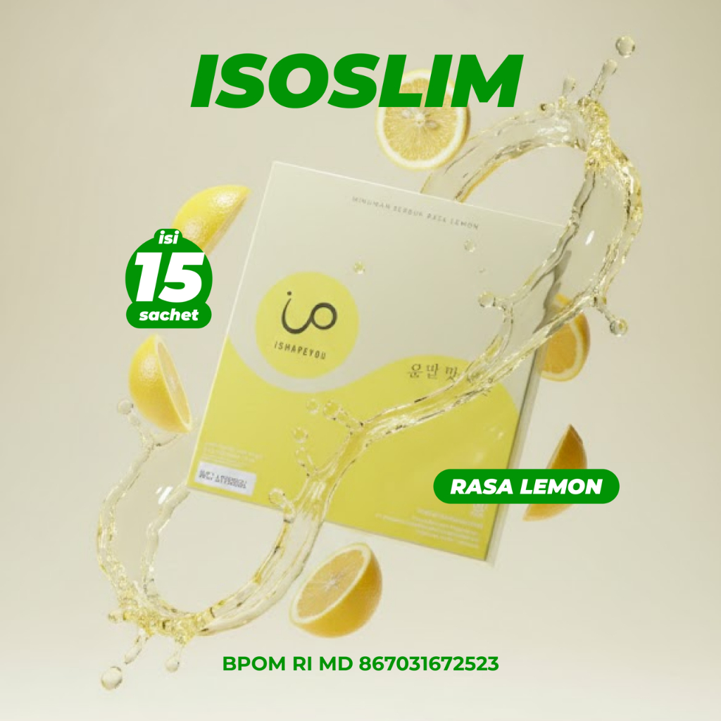 Isoslim Fiber Drink - 1 box (isi 15 sachet) Detox Pencernaan, Lancar BAB, Minuman diet