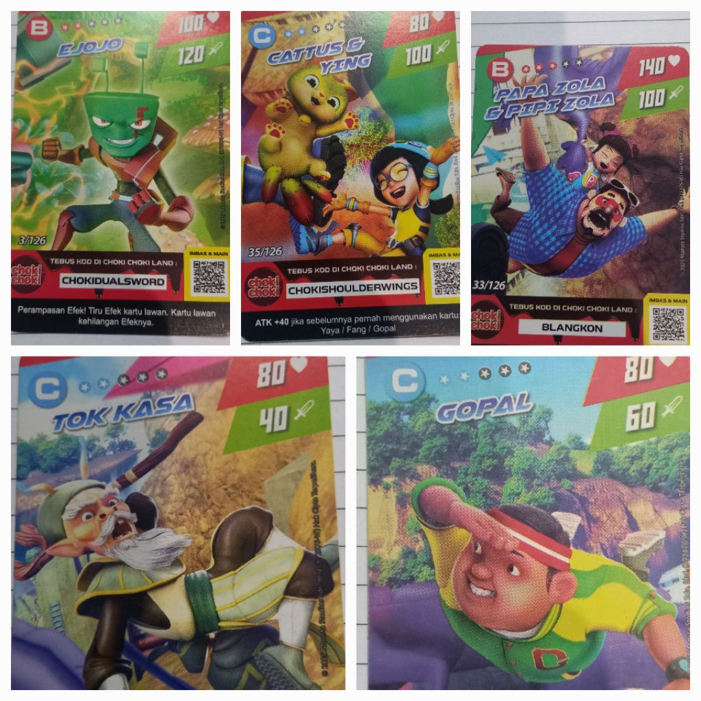 kartu boboiboy asli choki choki murah.total dapat 10 kartu