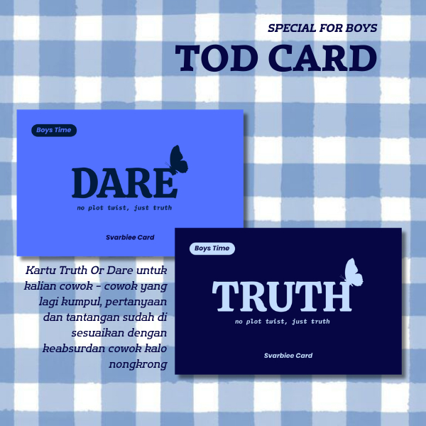 Svarbiee Kartu Truth or Dare Cowok Tongkrongan – Game Party Nongkrong Seru + Koin Main + 2 Special C