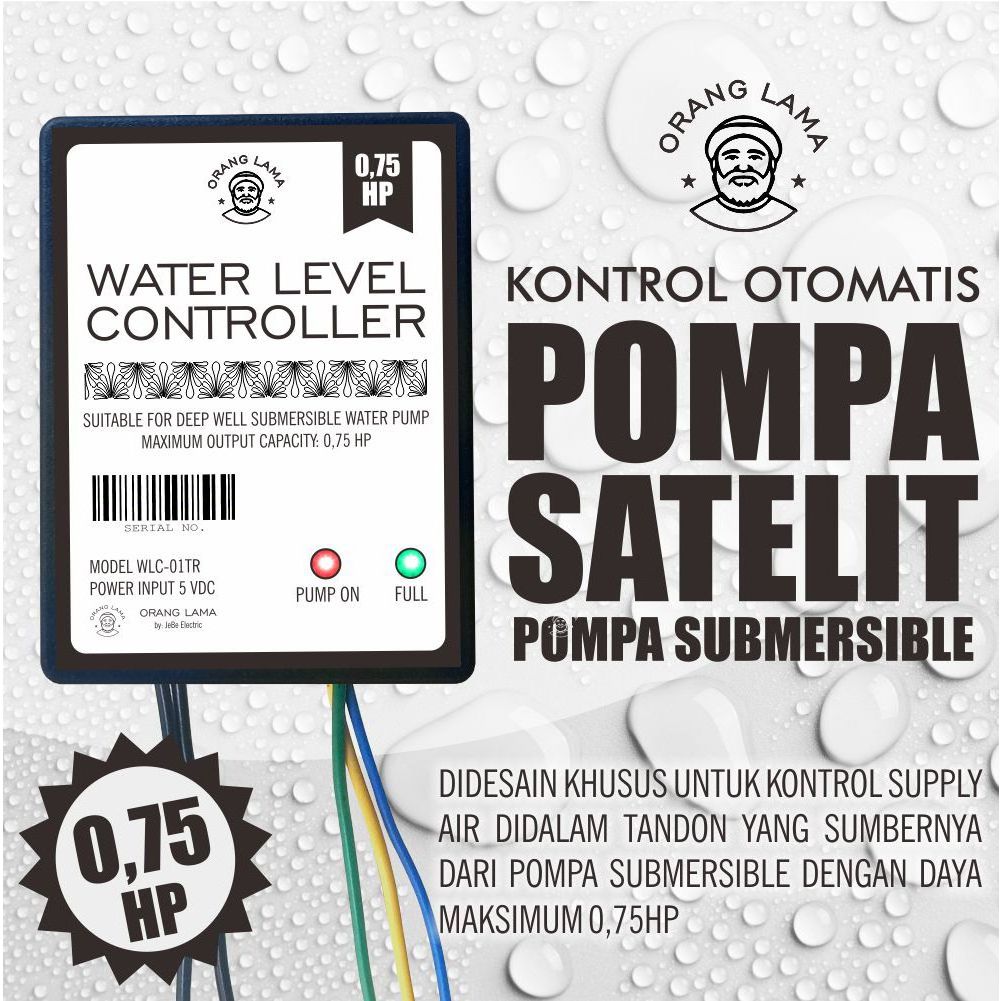 Sensor Kontrol Level Air Otomatis  Pompa Satelit sibel celup 0,75HP