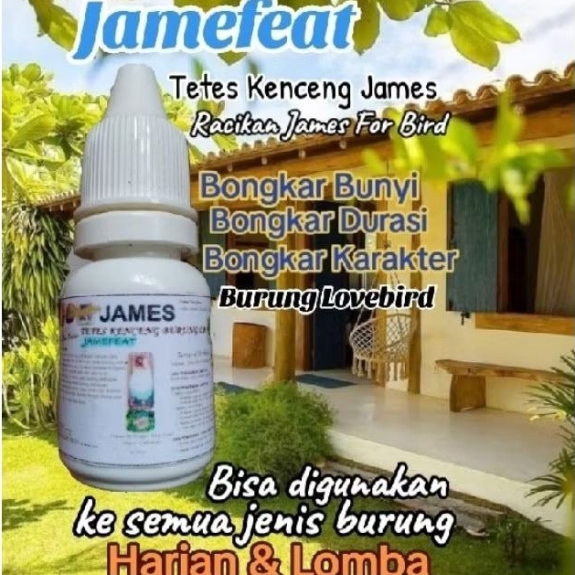 Racikan James. Suplemen Burung Lovebird. Tetes Kenceng Jamefeat 10ml. Penggacor Alami Burung Lovebir