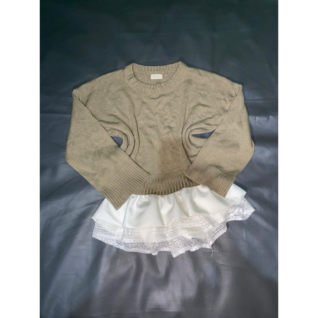 Sweater Rajut Wanita (Tidak termasuk rok) – Coklat
