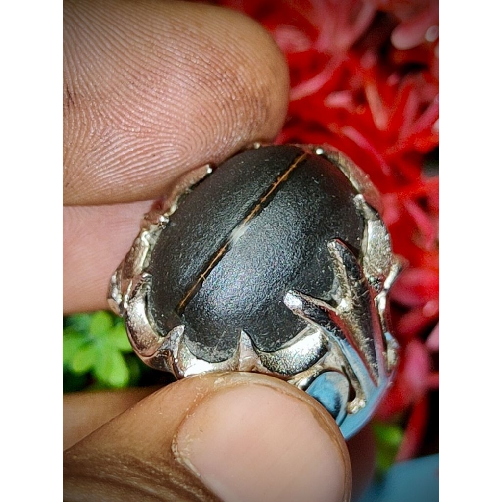 Cincin akik kelor pamor kendit banyu Mili merah