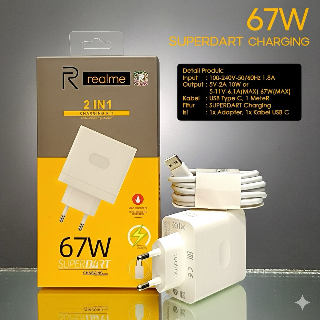 Kabel Charger Realme 67W SuperFast Charging
