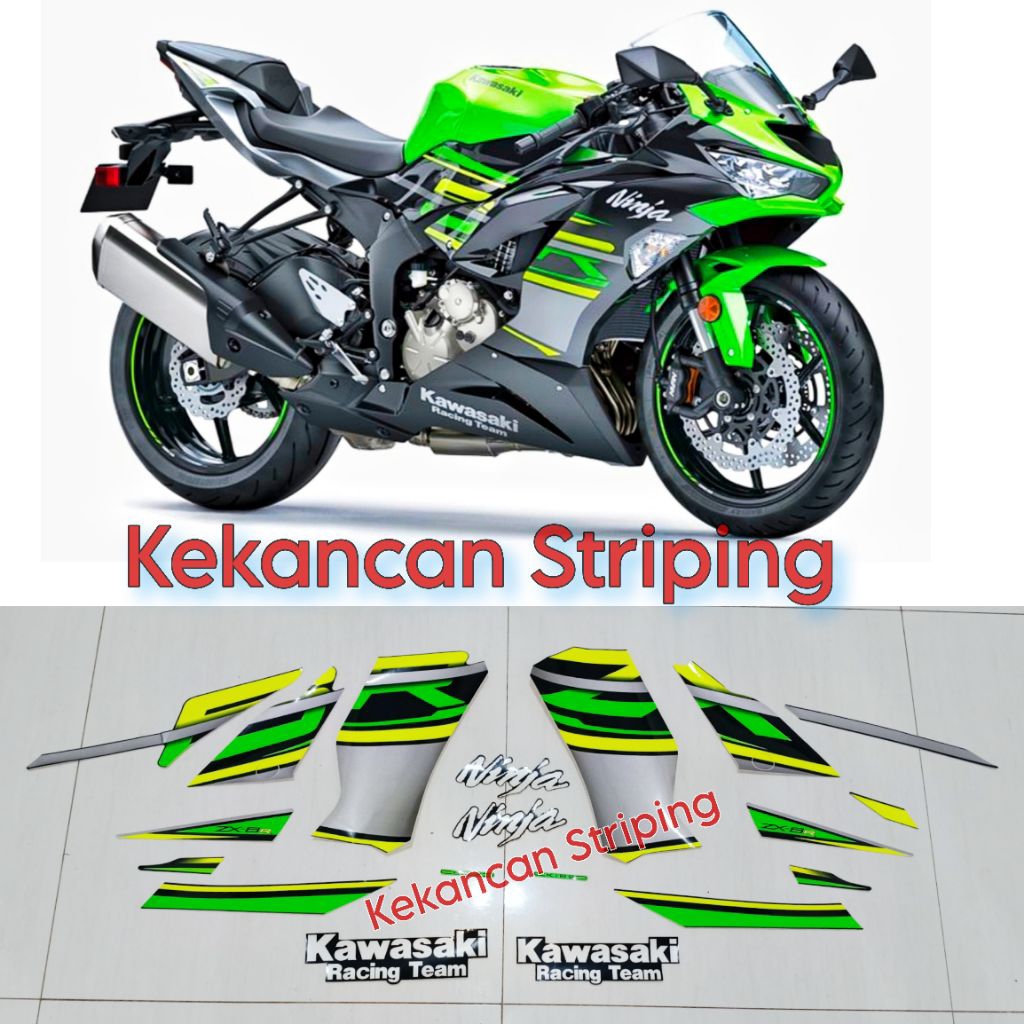 Striping sticker Kawasaki ZX-6R ZX6R ZX636 Livery Tahun 2018 - 2019