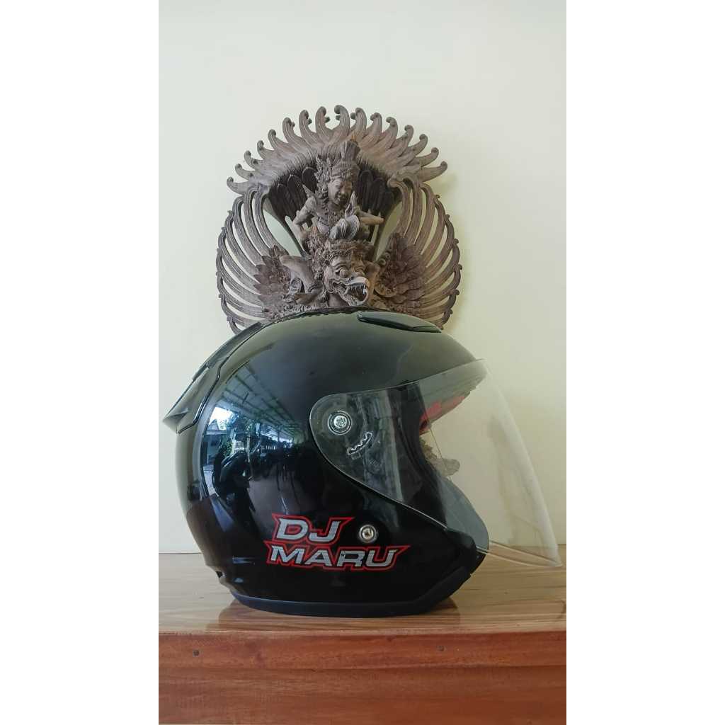 HELM KYT DJ MARU HITAM METALIK SOLID HITAM GLOOSY