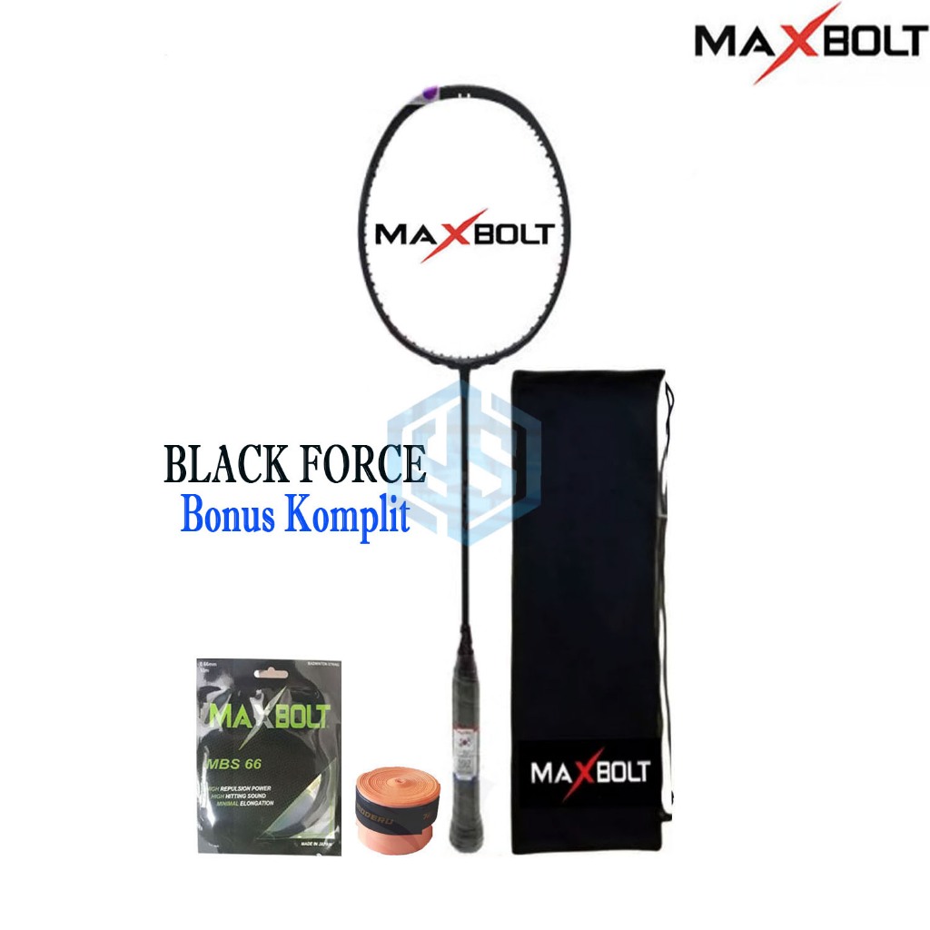 Raket Badminton Maxbolt Black Force Bonus Komplit Maxbolt Black Force