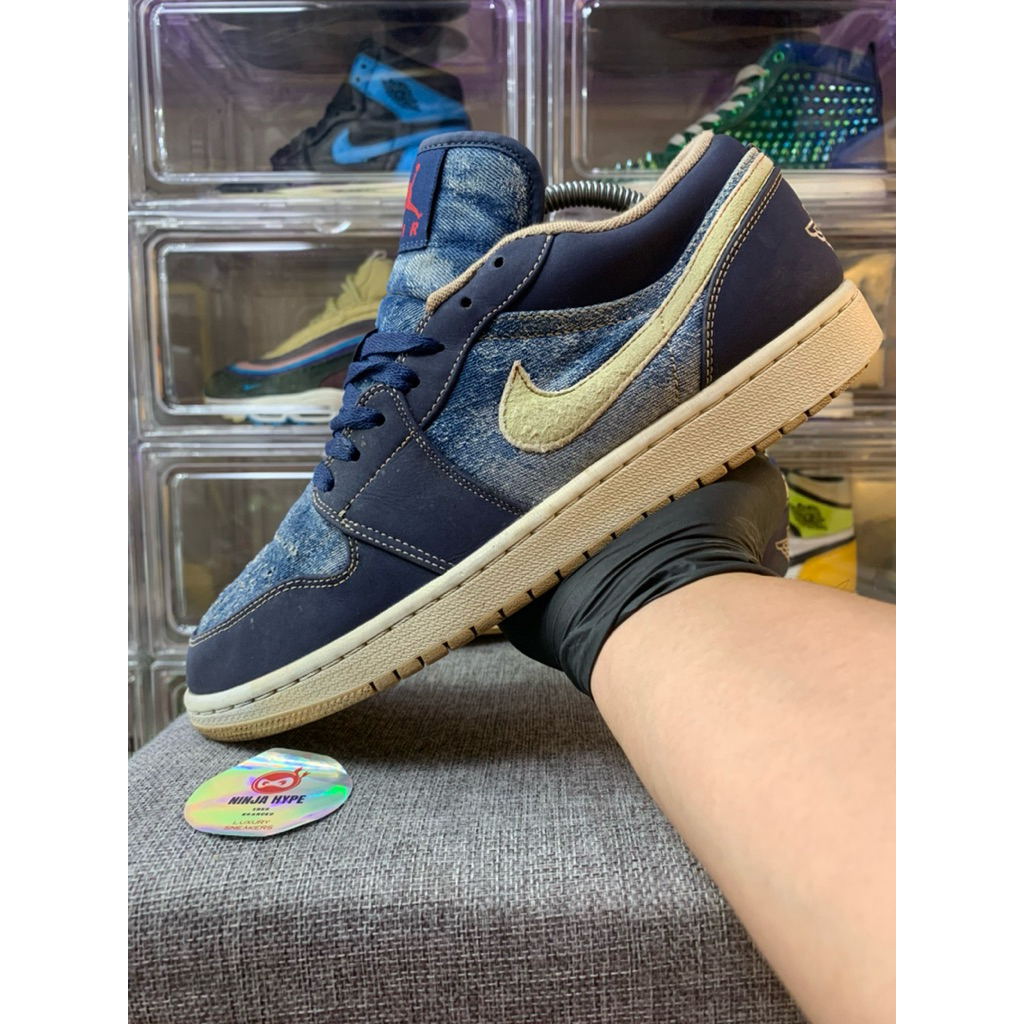 AJ 1 LOW SE DENIM BLUE , SEPATU , SHOES , SNEAKERS