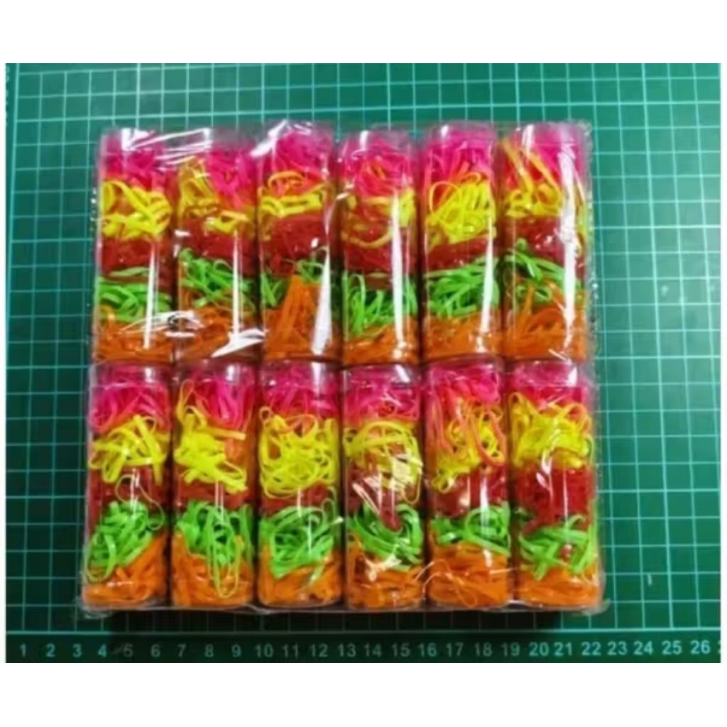 12 TABUNG(8,5x3 cm)KARET JEPANG TABUNG TOPLES MINI/ kecil mika