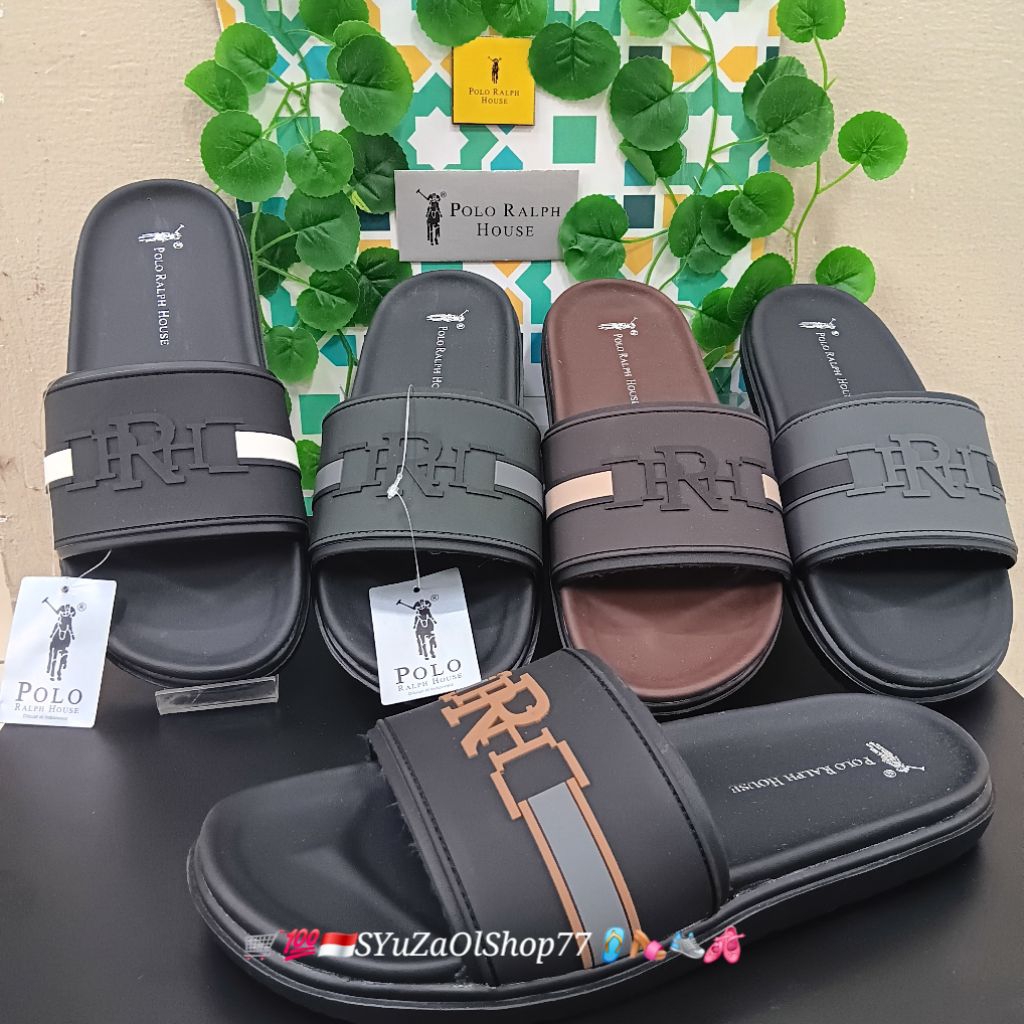 [Bisa COD/100% Original/Art ENZO] Sandal Pria POLO RALPH HOUSE/Sandal Casual Pria/Sandal Slide/Sanda