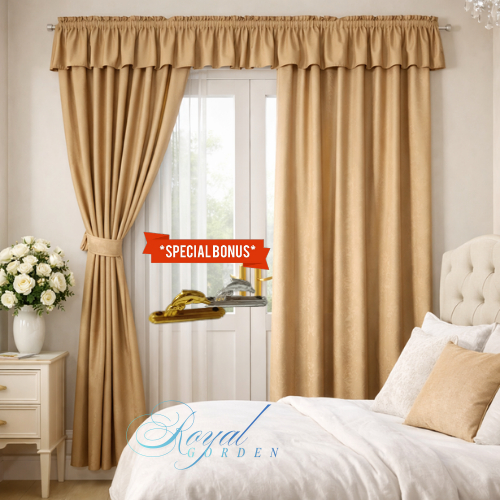 Gorden Blackout Satu Set Poni Rempel Minimalis Pajang 250 Cm Lebar 115 cm Model Serut