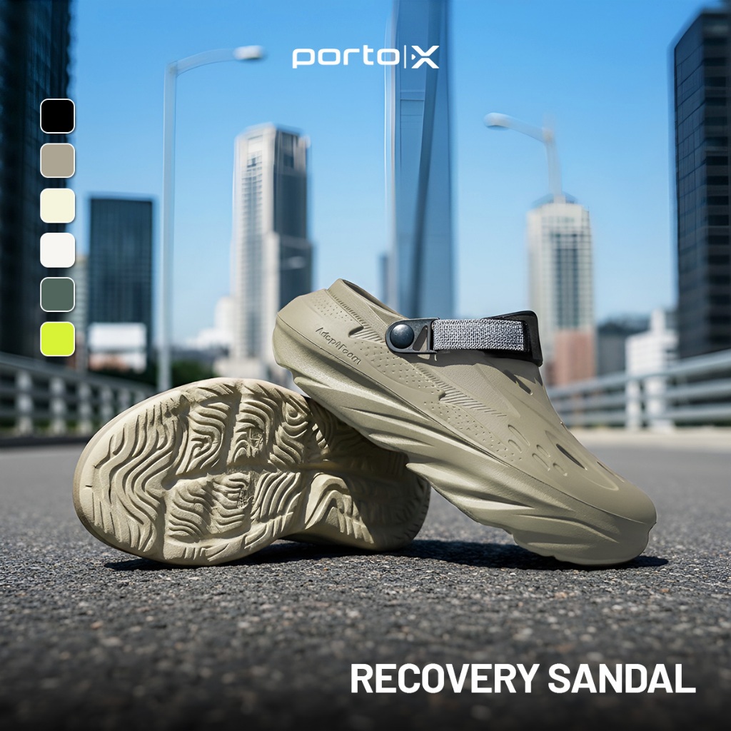 Porto Gio Clogs Sandal Clogs Recovery Pria Wanita High Arch Support EVA Ringan Sporty Nyaman Dipakai