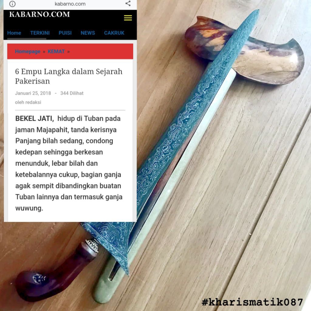 Koleksi Artefak Budaya Duwung Lurus Udan Mas Empu Bekel Jati Asli Sepuh