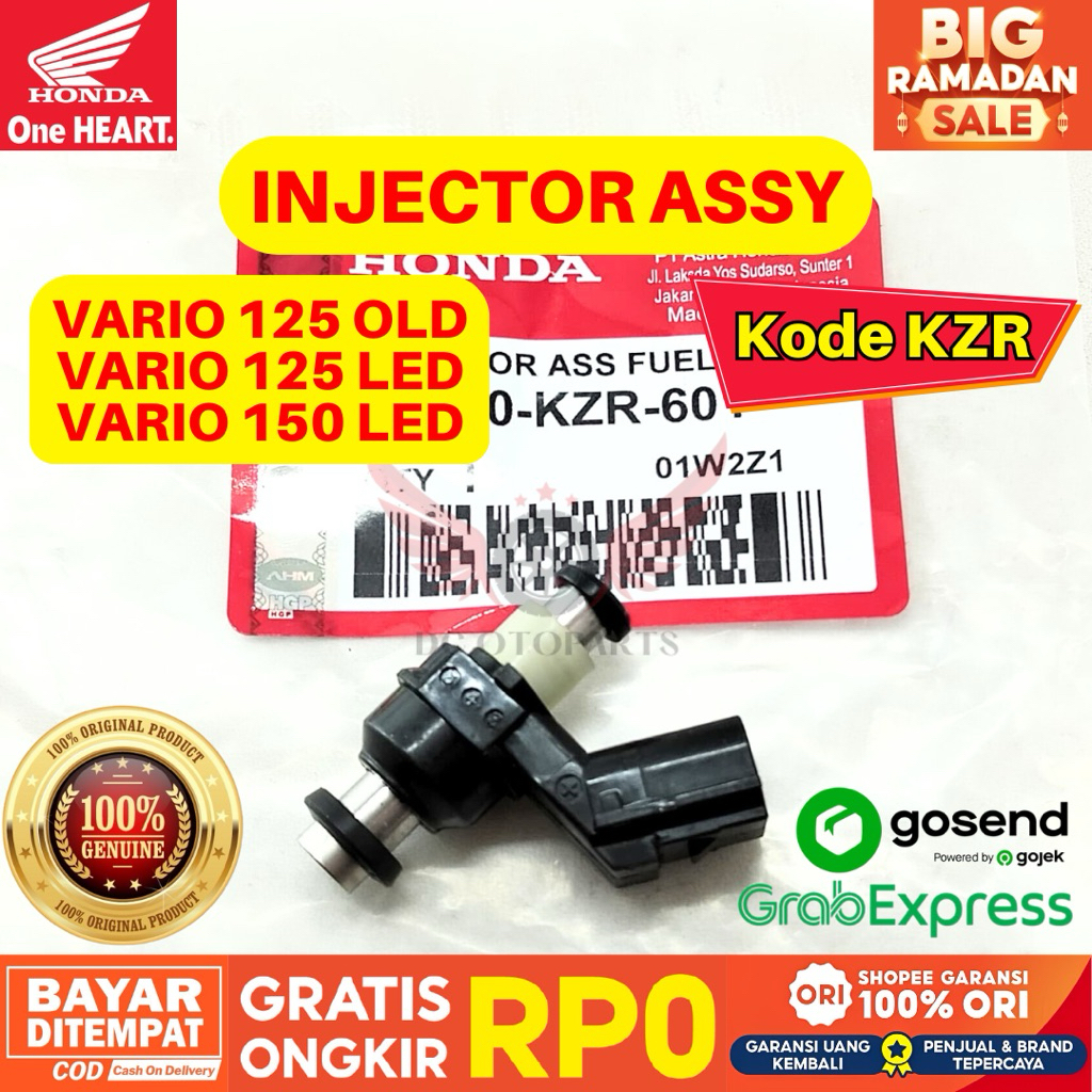 KZR INJECTOR ASSY VARIO 125 OLD ORIGINAL AHM HONDA, INJECTOR ASSY VARIO 125 LED GARANSI RESMI, INJEC