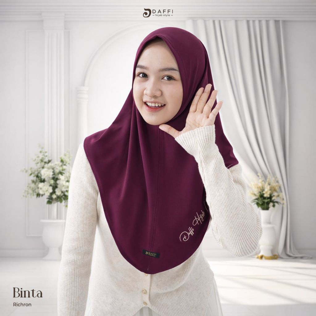 JILBAB DAFFI ORI TERBARU BINTA SERIES HIJAB INSTAN JERSEY TANPA PET BERGO NON PAD PREMIUM MURAH GROS
