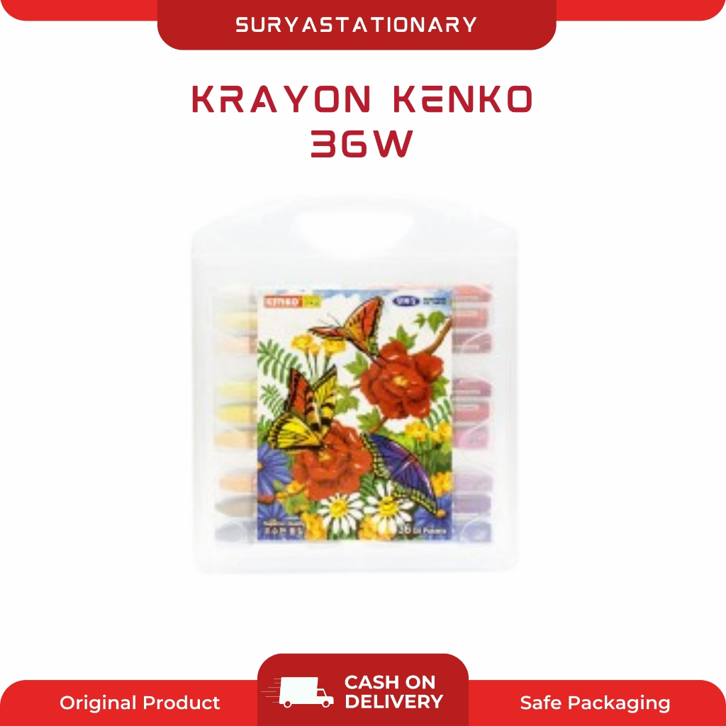 (SET) Crayon Kenko 36 W / Krayon Kenko 36  Warna / Krayon Murah / Crayon Kenko 36 Color Oil Pastel
