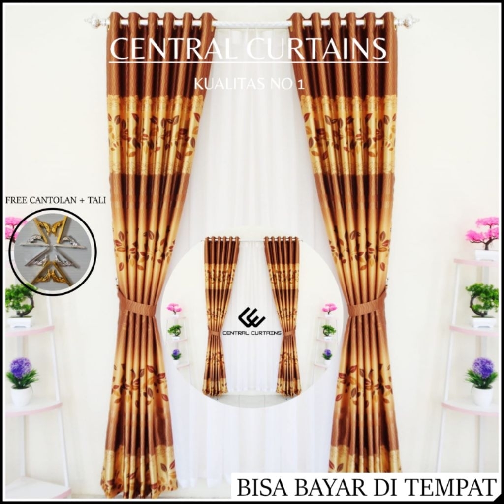 Gorden Jendela Motif Bunga Tulip Minimalis Elegan – Bahan Premium