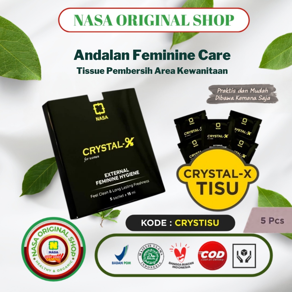 Crystal X Tissue NASA – Pembersih Area Kewanitaan Anti Bau & Jaga pH Miss V