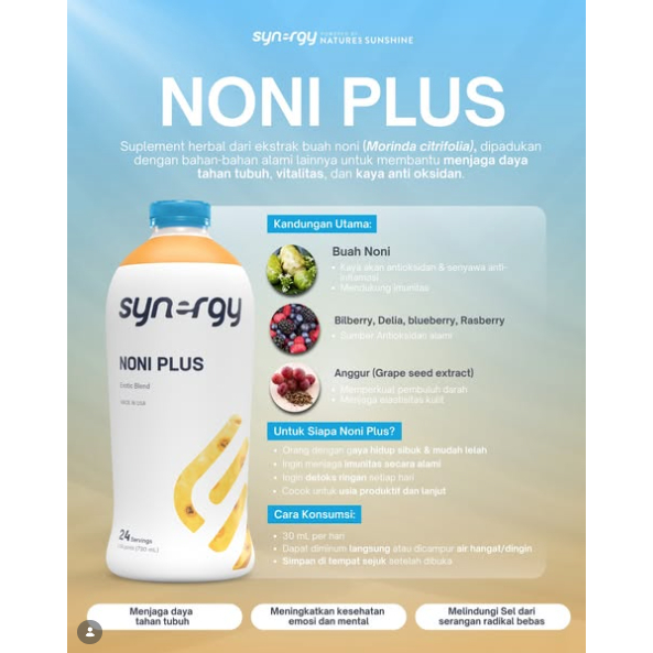 Suplemen NONI PLUS Synergy untuk Jantung Sehat & Stamina Prima