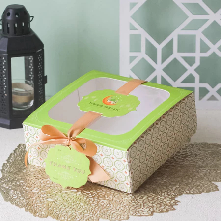 10 Pcs Box Kue Lebaran Idul Fitri Dus Mika Atas Ukuran 20.8x20.8x08 cm Free Tag Kotak Cake Bolu Pudi