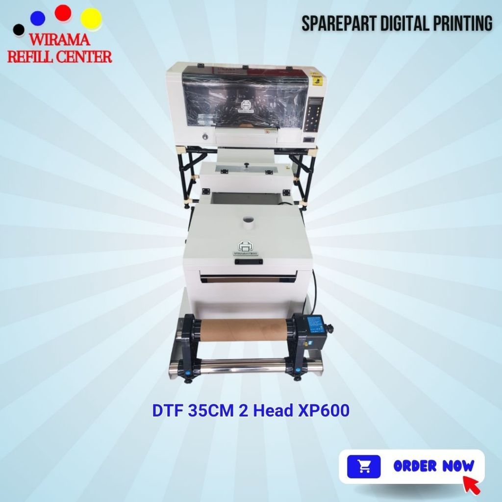 Printer DTF A3 35cm Double Head Epson XP600 dan Curing