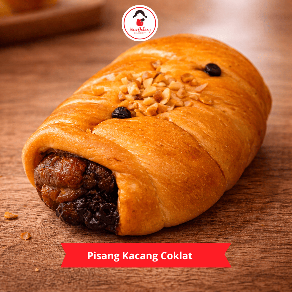Roti Pisang Kacang Coklat | Roti Pisang Coklat