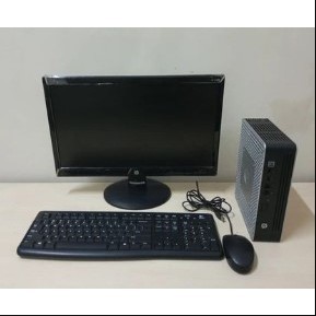 READY STOCK PAKET PC MINI IRIT LISTRIK HP T510 FULL SET PLUS MONITOR 16 INCH WIDE WIFI READY ( RAM  