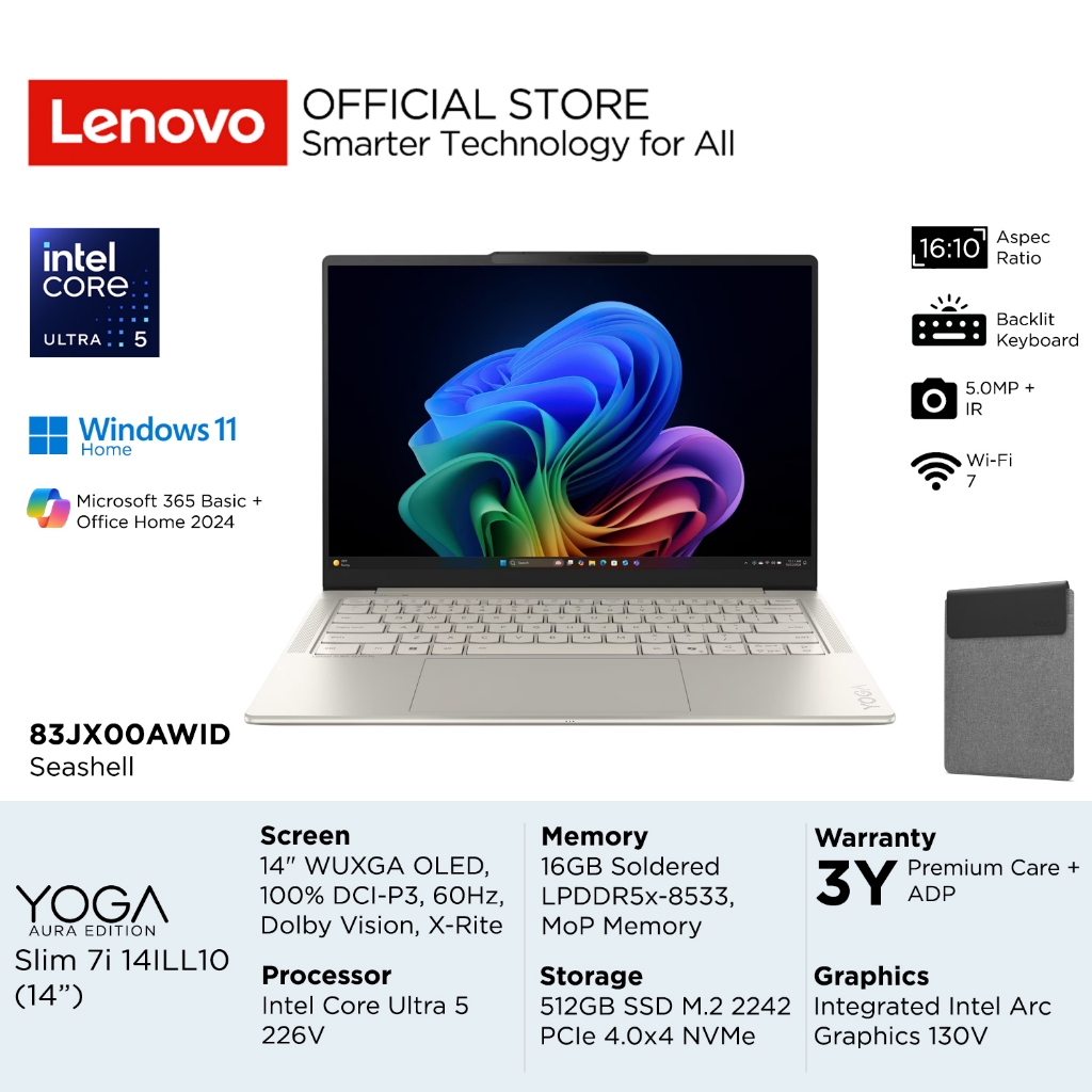 Lenovo Yoga Slim 7i AURA EDITION 14ILL10 AWID Intel Core Ultra 5 226V, Integrated Intel Arc Graphics