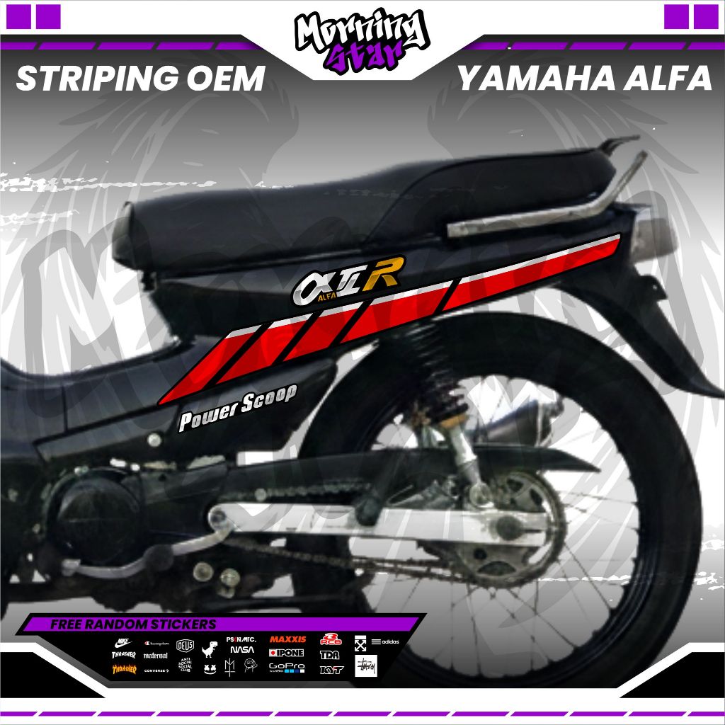 STRIPING STIKER SKOTLET OEM ORIGINAL YAMAHA ALFA ALPHA D2