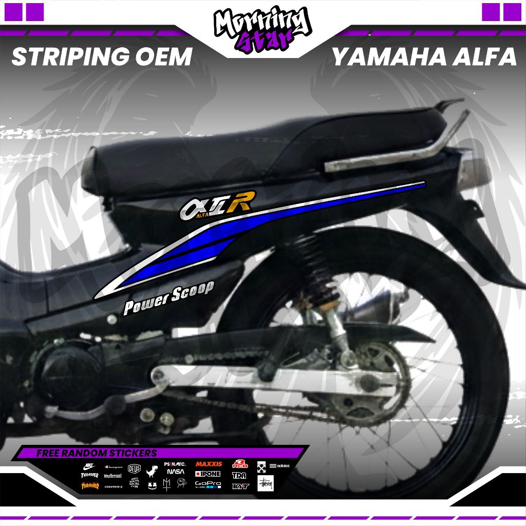 STRIPING STIKER SKOTLET OEM ORIGINAL YAMAHA ALFA ALPHA D3