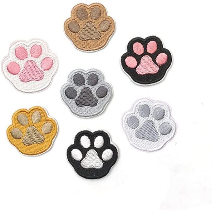 Patch Bordir Paw Iron On Lucu Patch Bordir Telapak Lucu