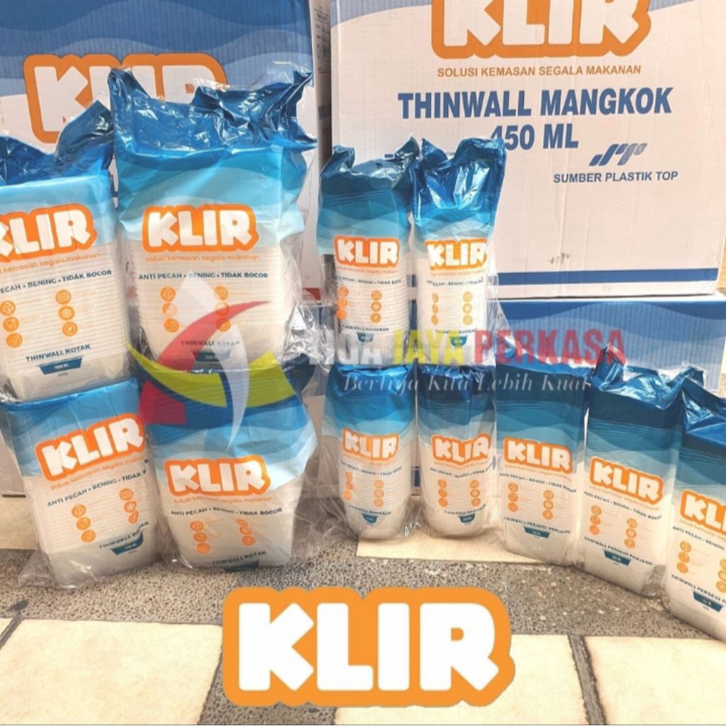 Berbagai Ukuran Kotak Makan Twinwall  Reg Plastik KLIR. 1 Pack Isi 25 Pcs.