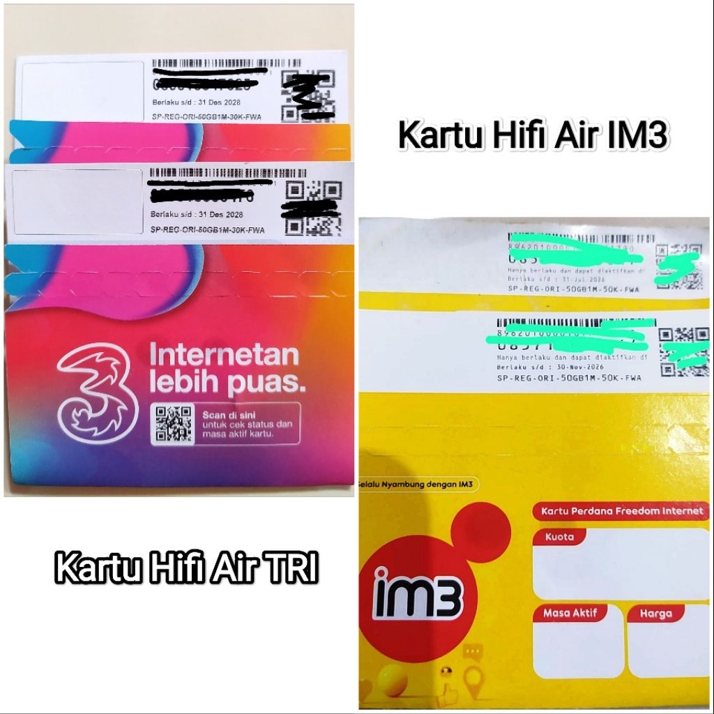 Kartu Perdana Hifi Air Tri&IM3 indosat