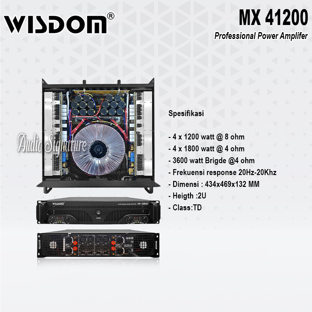 Power Amplifier 4 Channel WISDOM MX41200 | MX 41200 Class TD 4 x 1200 Watt Original
